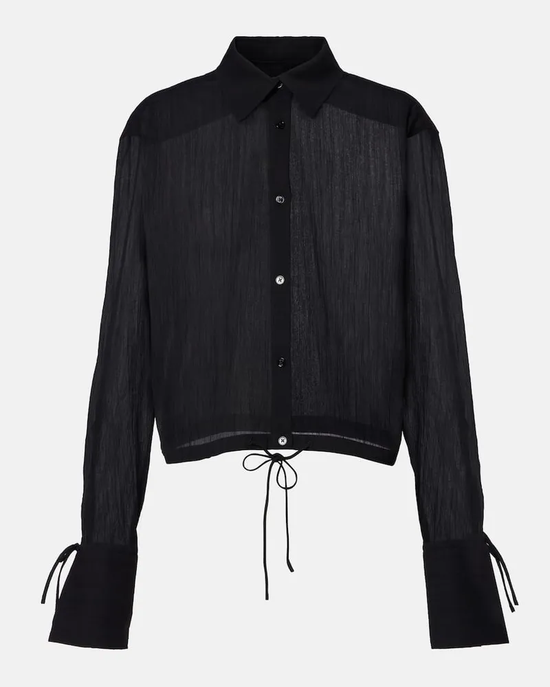 Totême Cropped-Hemd aus Baumwolle Schwarz