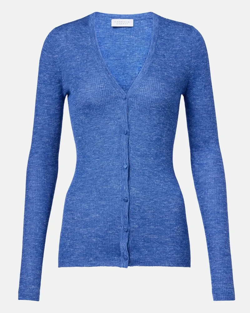 Gabriela Hearst Cardigan Aiste aus Kaschmir, Seide und Hanf Blau