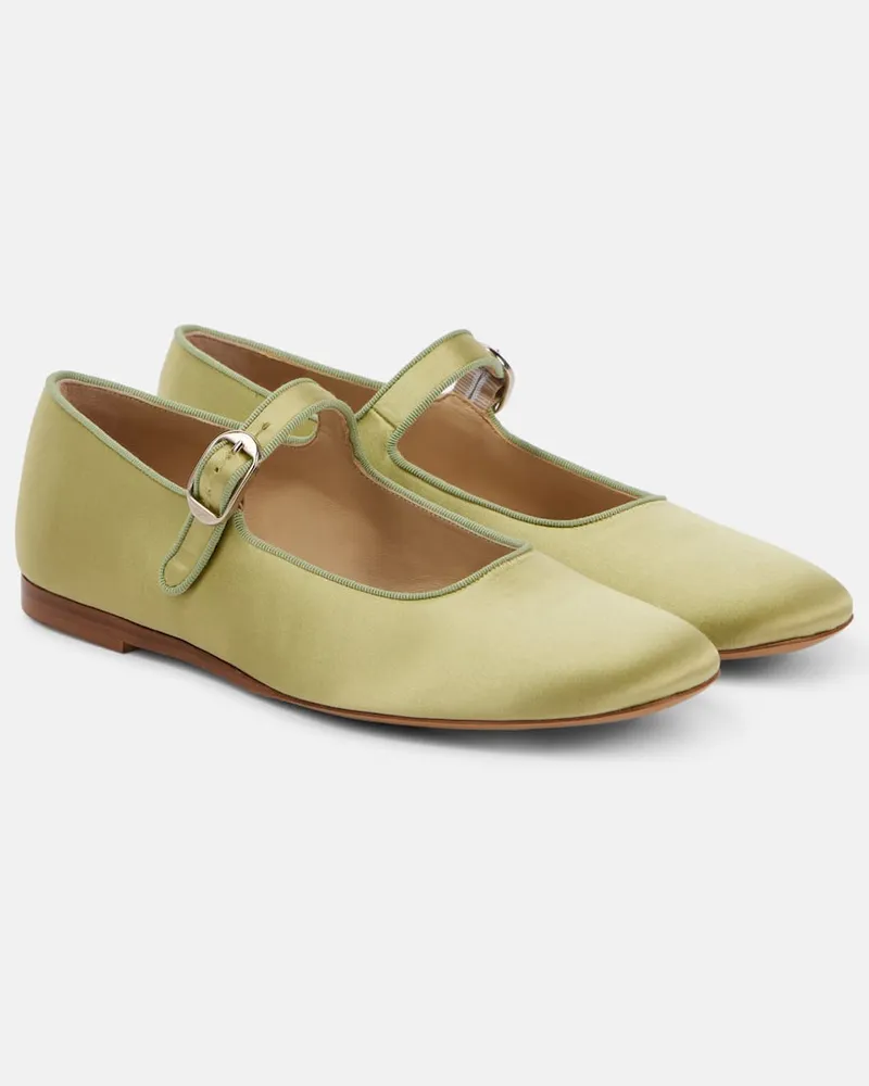 Le Monde Béryl Le Monde Béryl Mary-Jane-Ballerinas Classic aus Satin Grün
