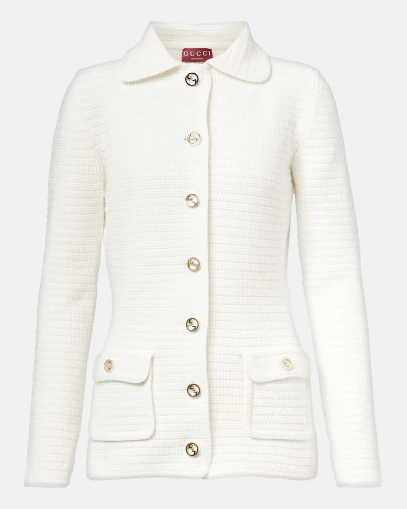 Gucci Cardigan Interlocking G Weiß