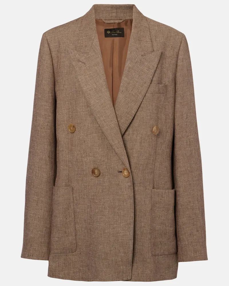 Loro Piana Blazer aus Leinen Braun
