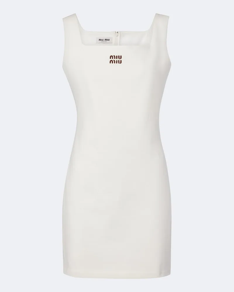 Miu Miu Minikleid aus Baumwoll-Jersey Weiß
