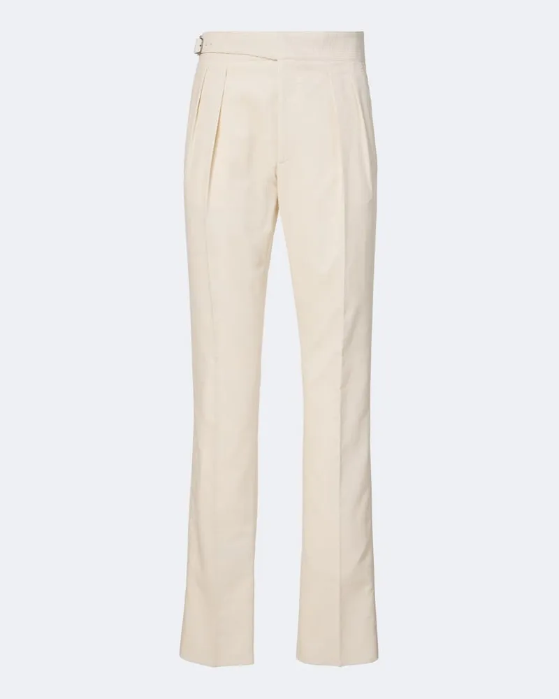 Ralph Lauren Gerade Hose Byron aus Baumwoll-Cord Weiß