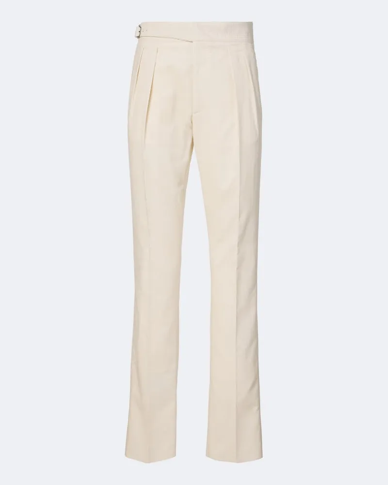 Ralph Lauren Gerade Hose Byron aus Baumwoll-Cord Weiß