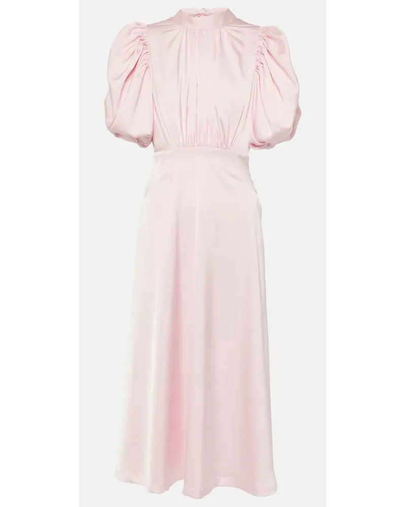 ROTATE Birger Christensen Bridal Midikleid aus Satin Pink