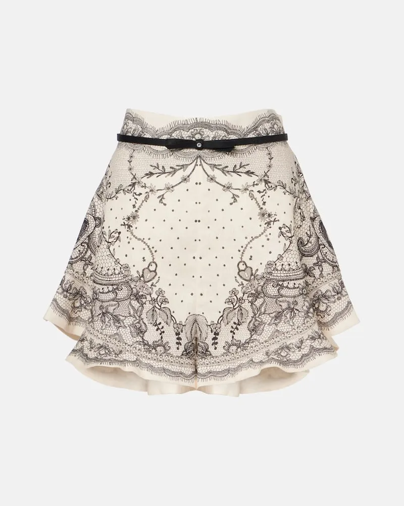 Zimmermann High-Rise Shorts Crush aus Leinen Schwarz