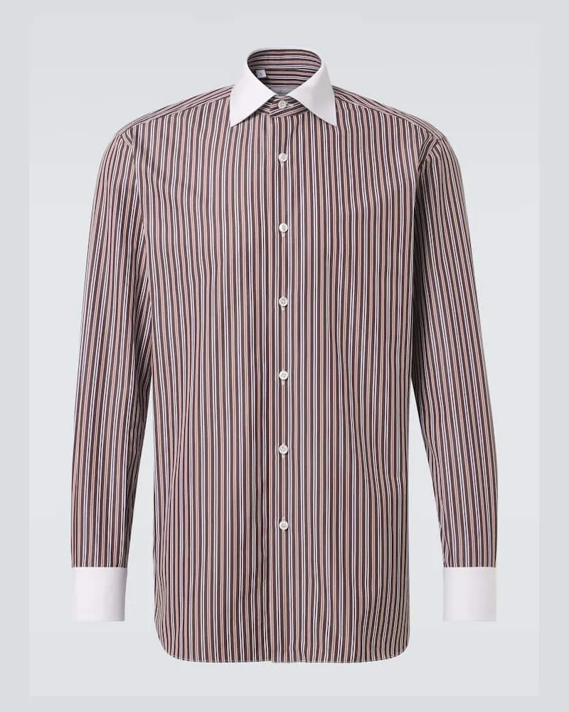 Brioni Hemd William aus Baumwolle Braun