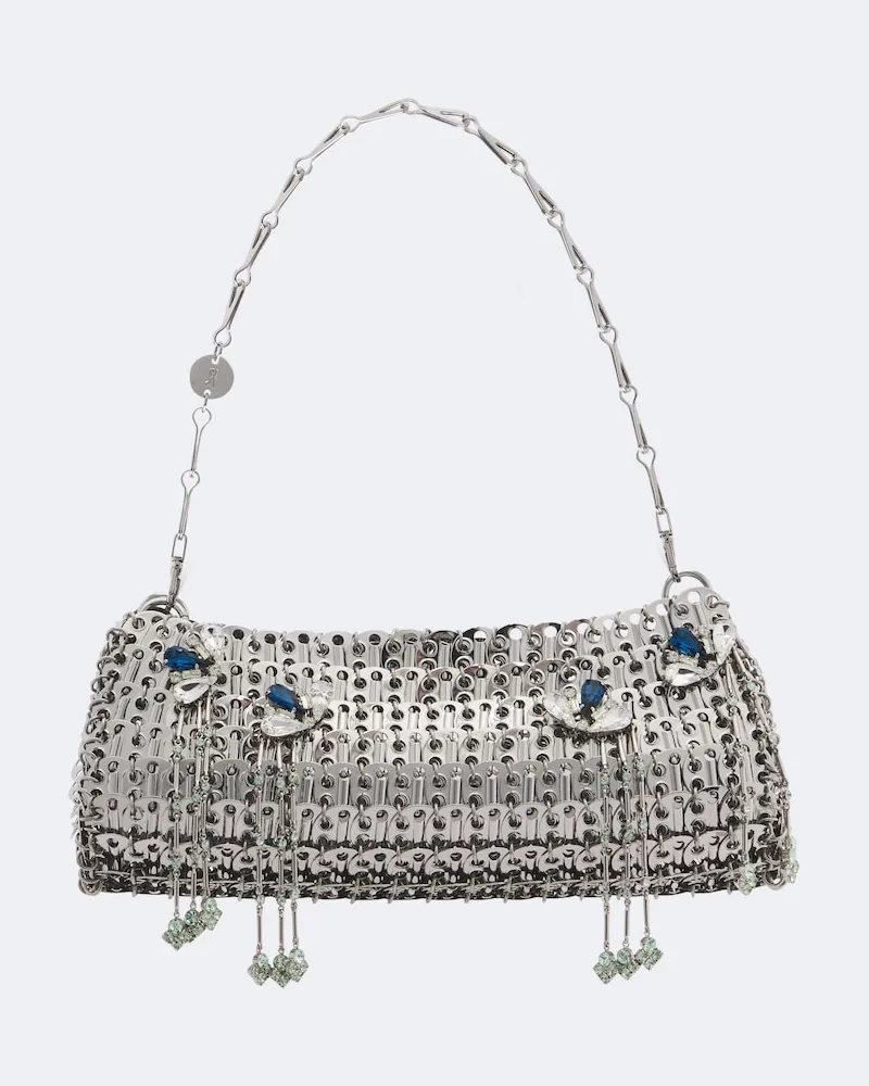 Paco Rabanne Verzierte Schultertasche 1969 Silber