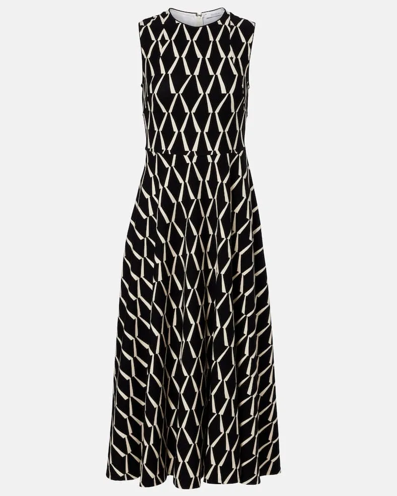 Max Mara Midikleid Lampara aus einem Baumwollgemisch Schwarz