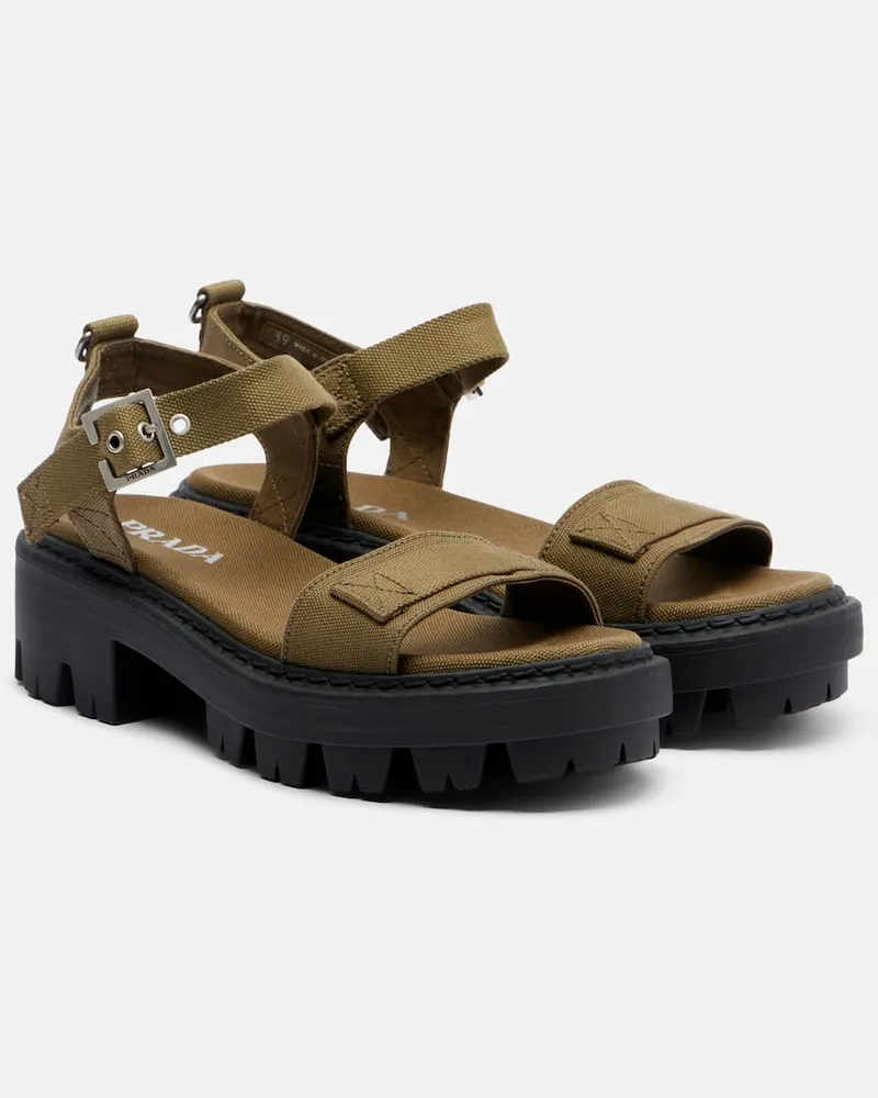 Prada Sandalen aus Canvas Grün