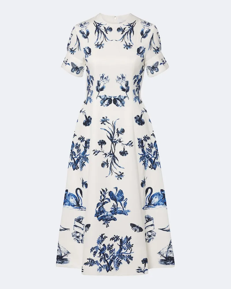 Erdem Midikleid aus einem Baumwollgemisch Multicolor