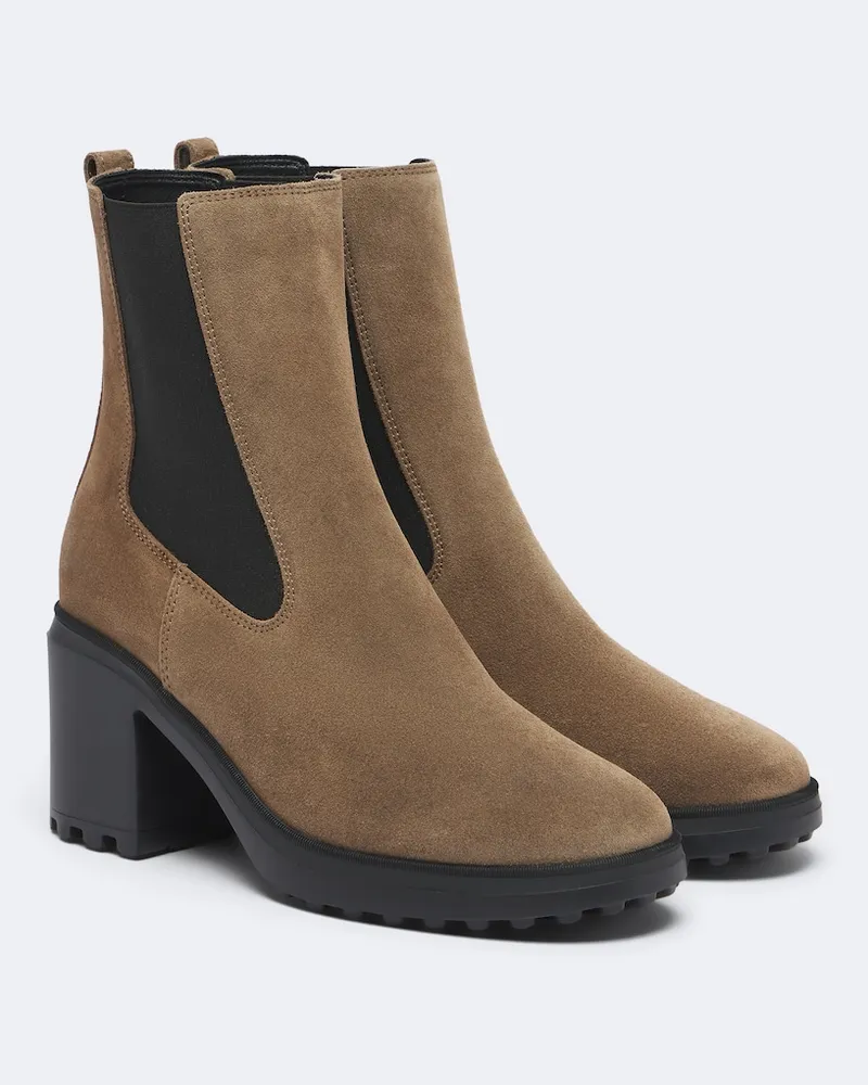 Hogan Ankle Boots H724 aus Veloursleder Braun