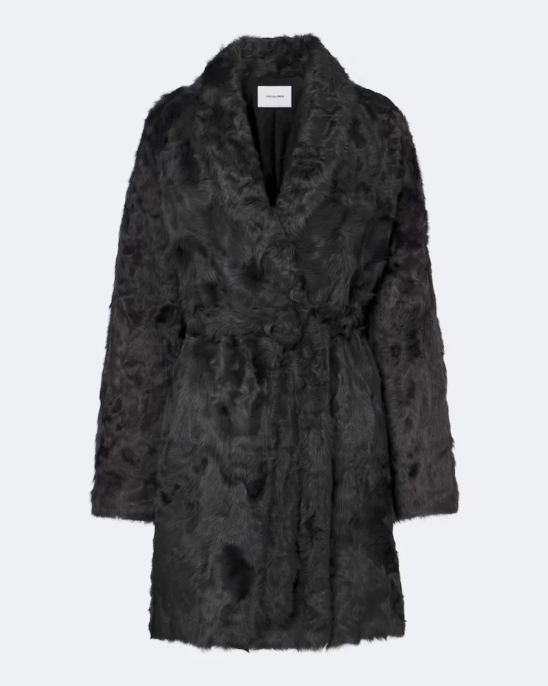 Yves Salomon Mantel aus Shearling Grau