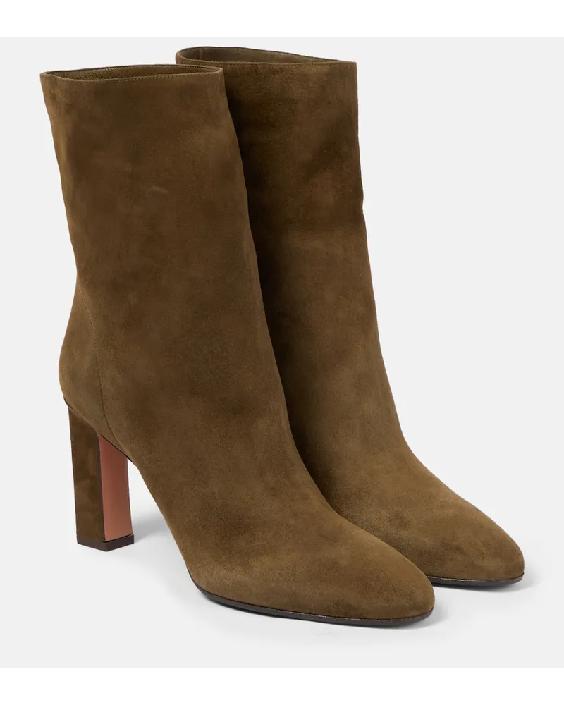 Aquazzura Ankle Boots Manzoni aus Veloursleder Braun