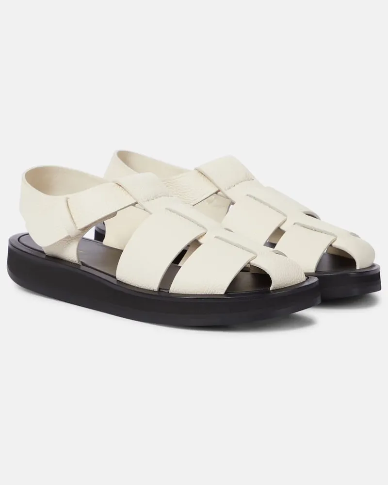 The Row Sandalen Fisherman aus Leder Weiß
