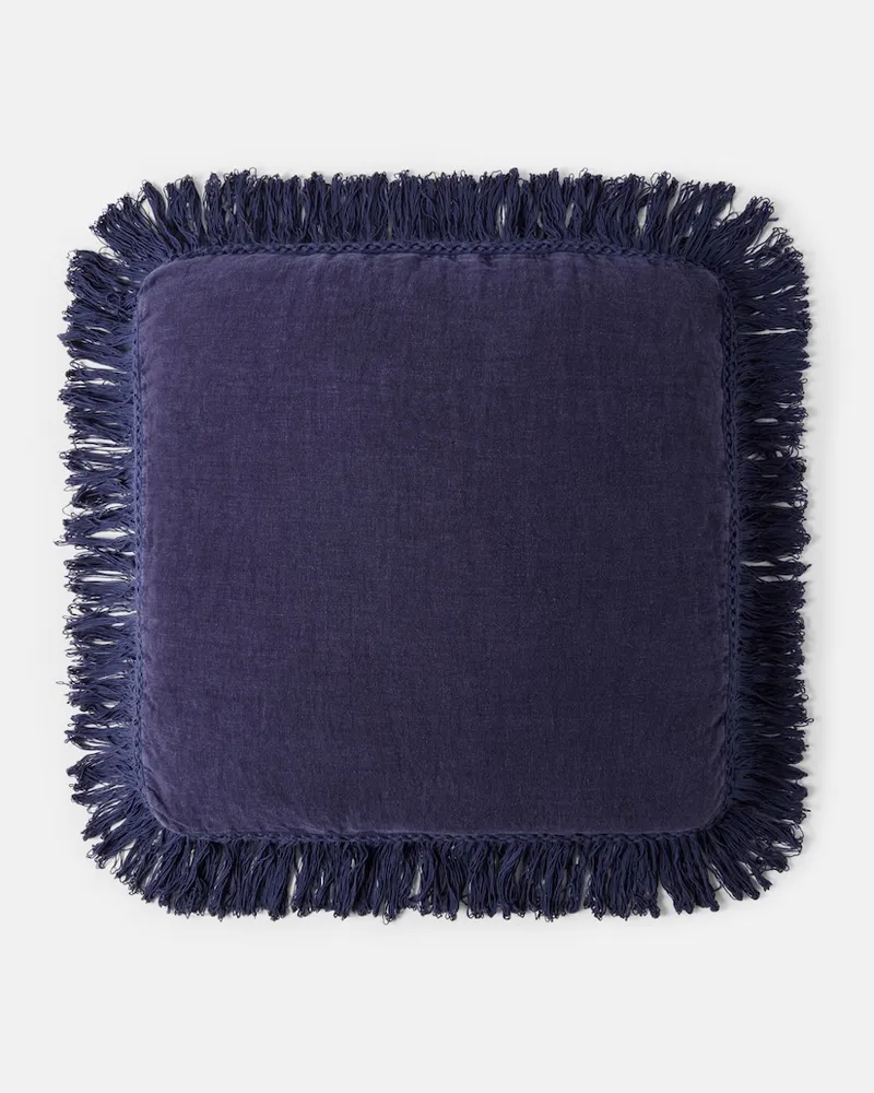 Once Milano Kissen aus Leinen Blau