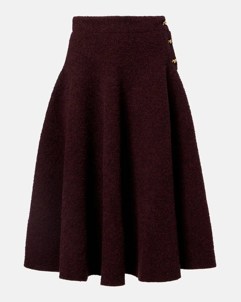 Bottega Veneta Midirock Knot aus Strick Burgund