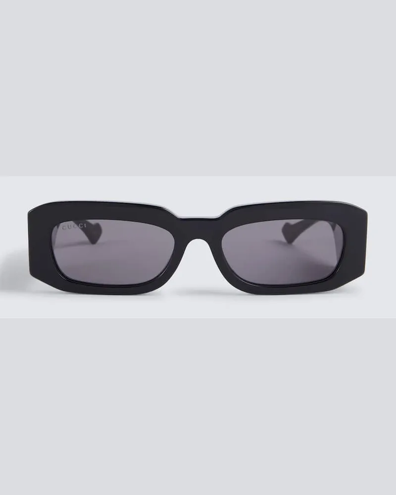 Gucci Eckige Sonnenbrille Schwarz