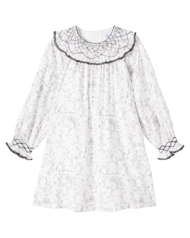 Tartine et Chocolat Besticktes Kleid Weiß