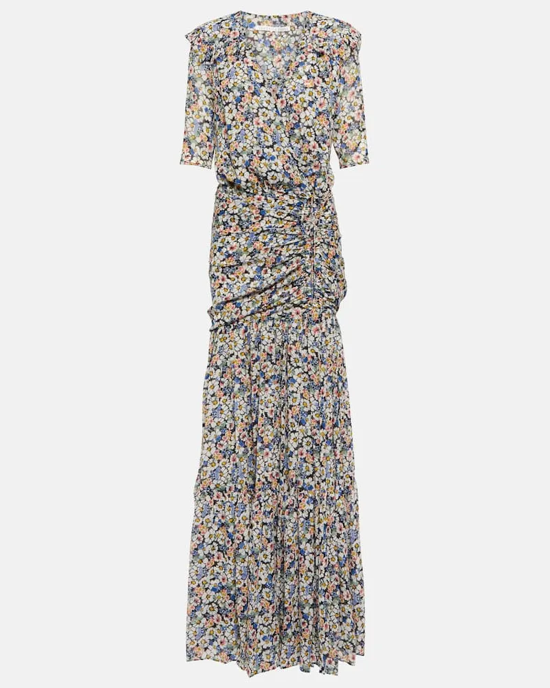 Veronica Beard Bedrucktes Maxikleid aus Seide Multicolor