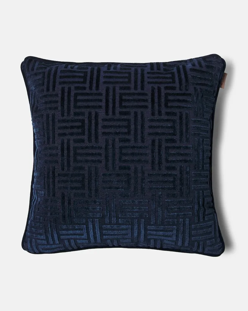 Etro Kissen Flag aus Cord Blau