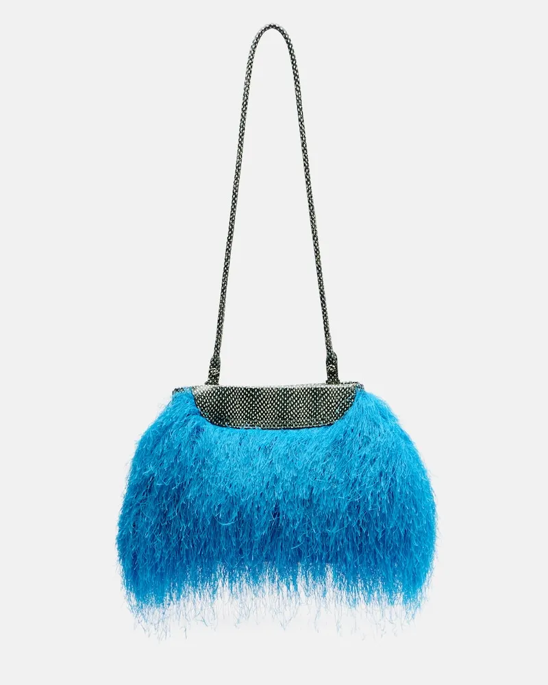Dries van Noten Crossbody Bag Small mit Leder Blau