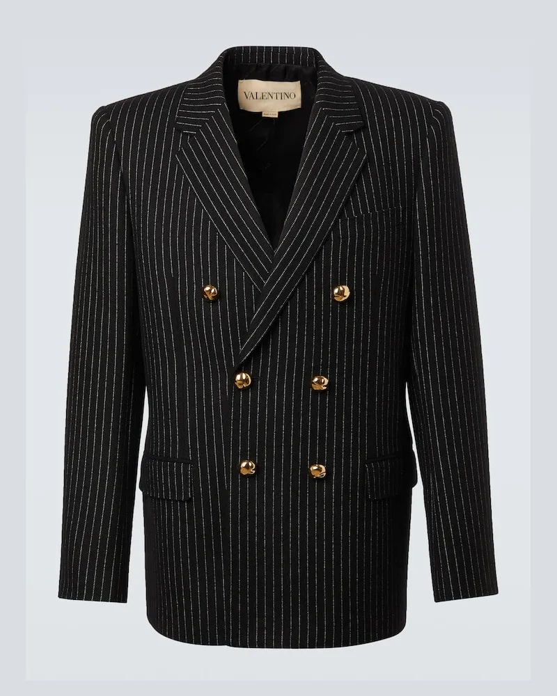 Valentino Garavani Blazer aus Wolle und Seide Schwarz