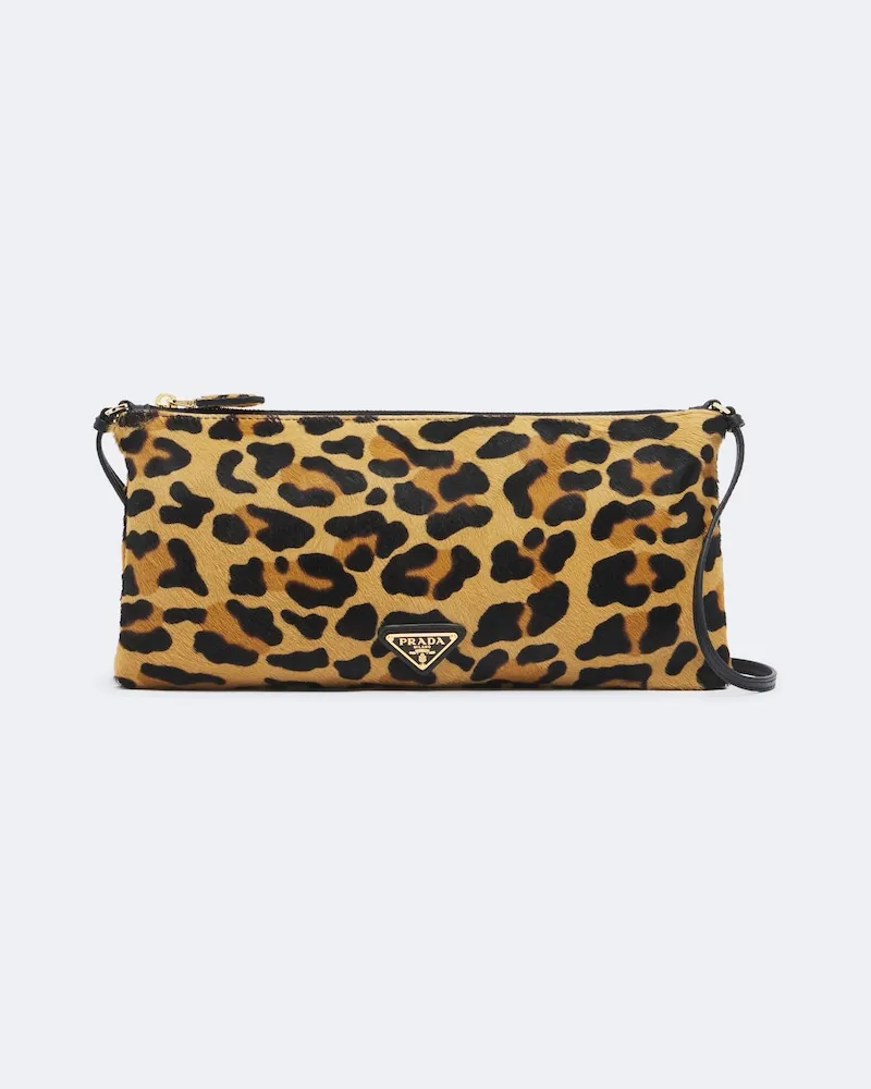 Prada Schultertasche Small aus Kalbshaar Braun
