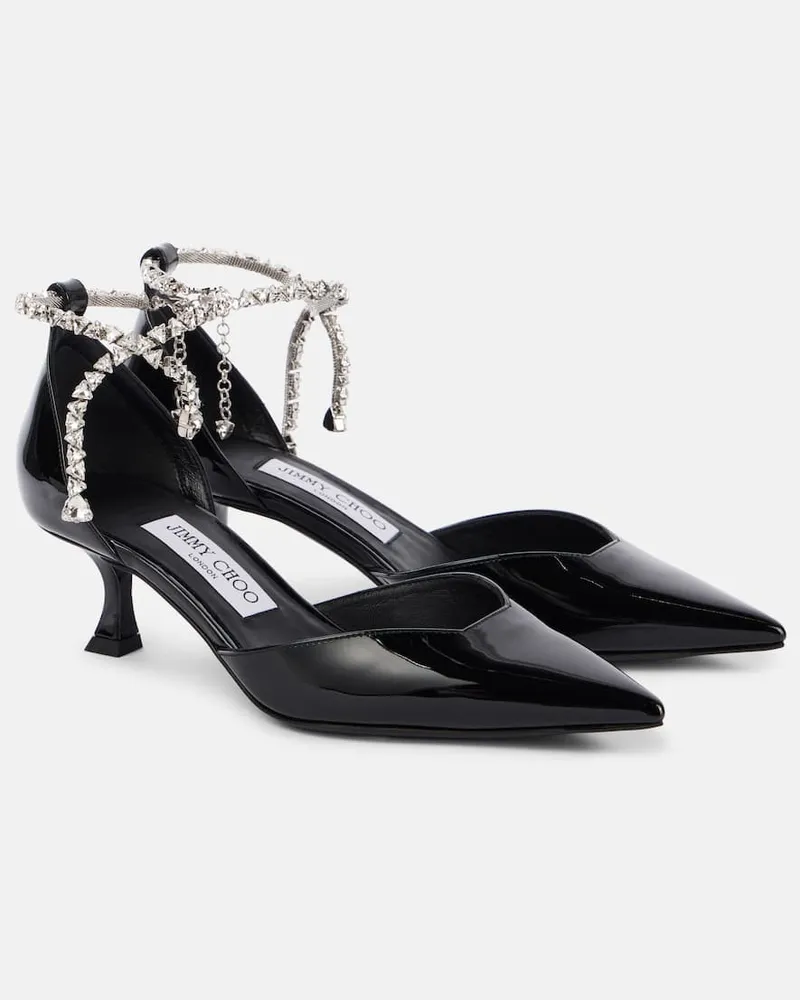 Jimmy Choo Pumps Stevie 30 aus Lackleder mit Kristallen Schwarz