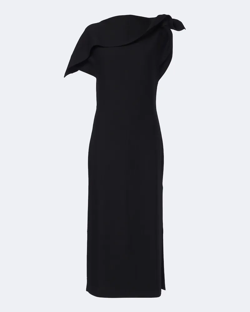 Oscar de la Renta Midikleid aus Wolle Schwarz