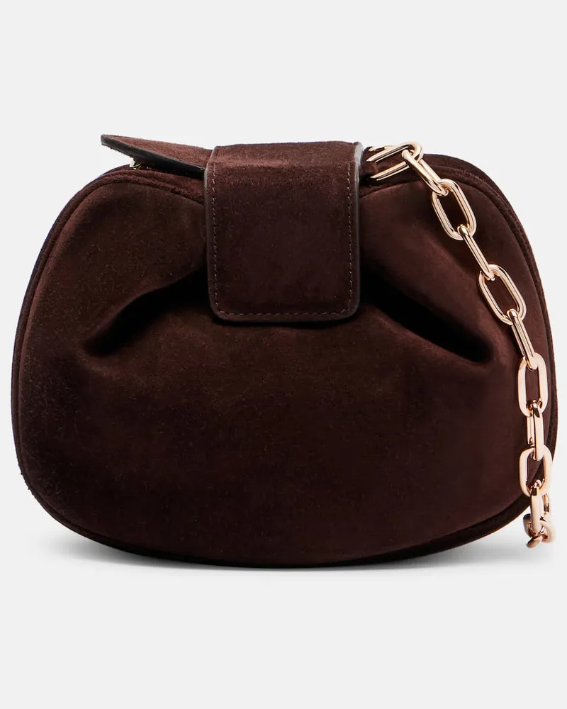 Gabriela Hearst Clutch Soft Demi aus Veloursleder Braun