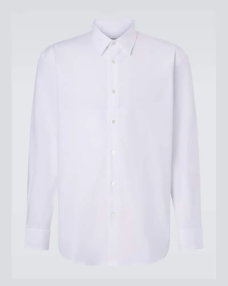 Saint Laurent Hemd Cassandre aus Popeline Weiß