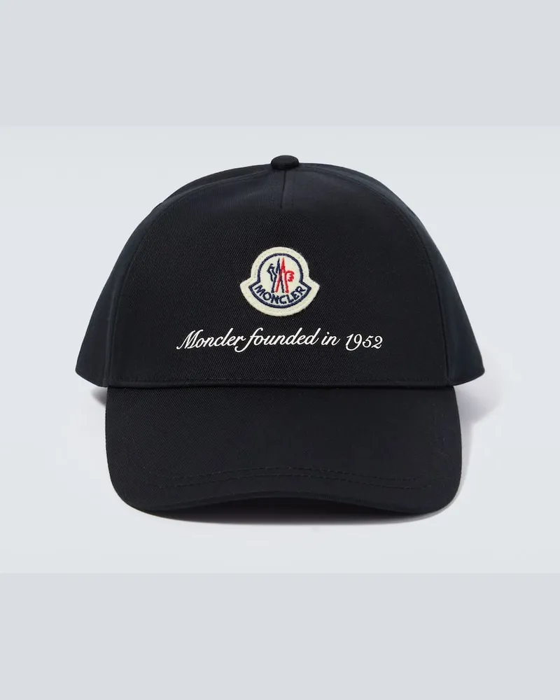 Moncler Baseballcap aus Baumwolle Schwarz