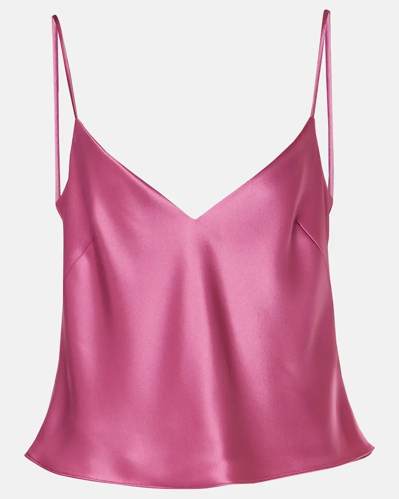 GALVAN Top Ischia aus Satin Rosa