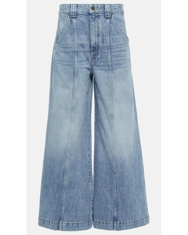 KHAITE Low-Rise Wide-Leg Jeans Jackie Blau