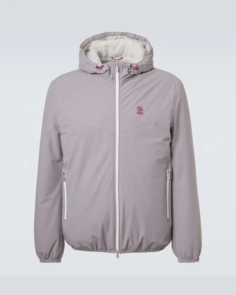 Brunello Cucinelli Wattierte Steppjacke Grau
