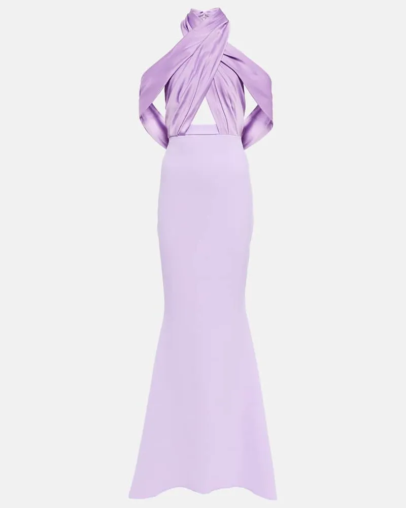 Safiyaa Robe Louella aus Crêpe und Satin Violett