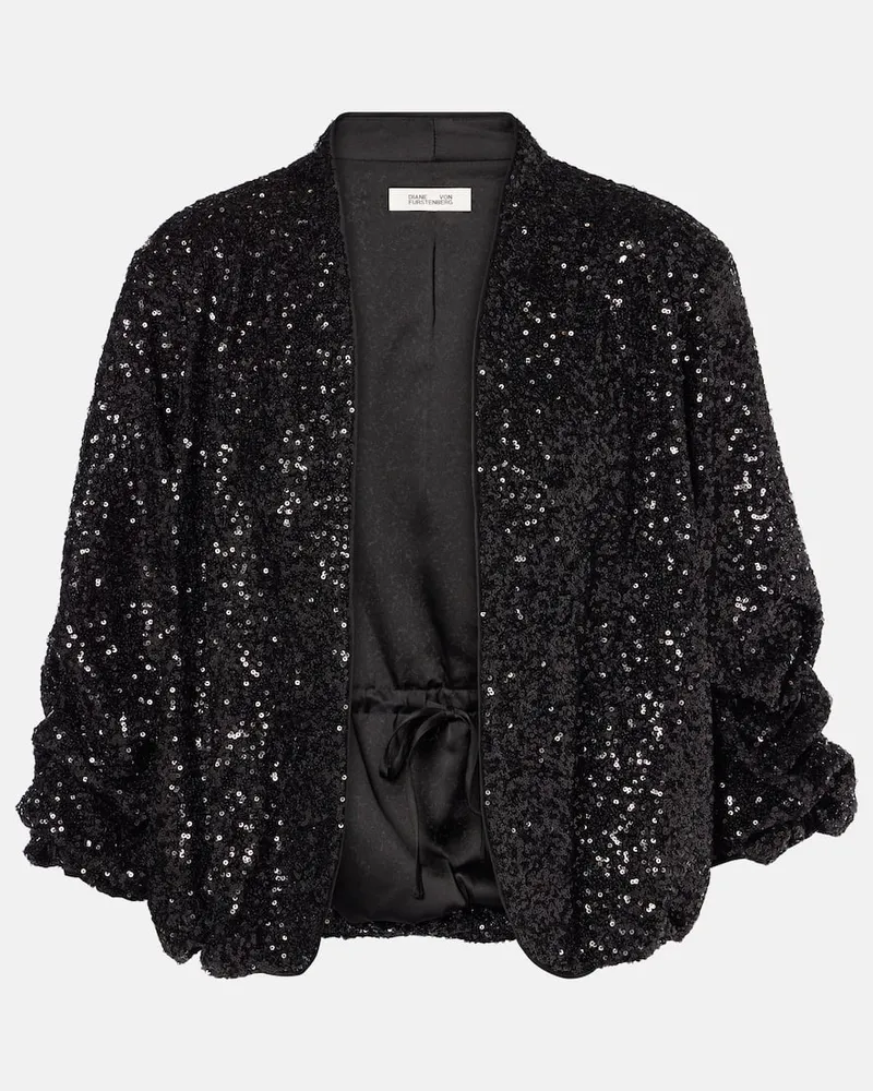Diane von Furstenberg Jacke Laredo mit Pailletten Schwarz