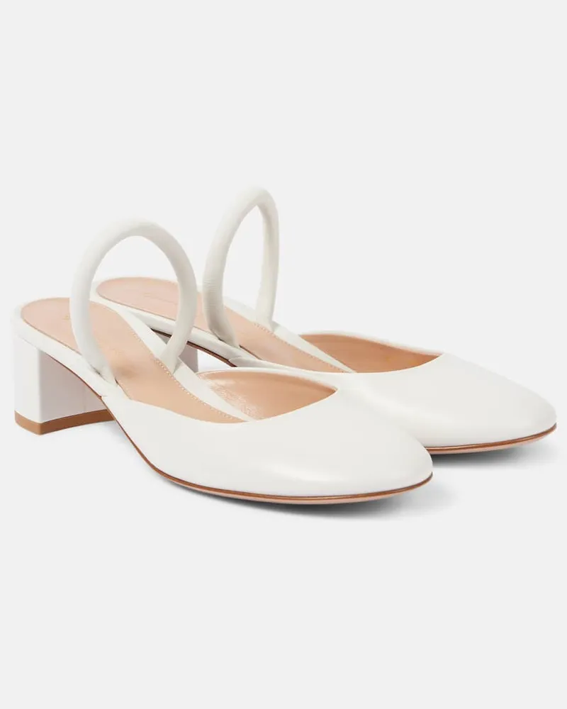 Gianvito Rossi Mules Tivoli 45 aus Leder Weiß