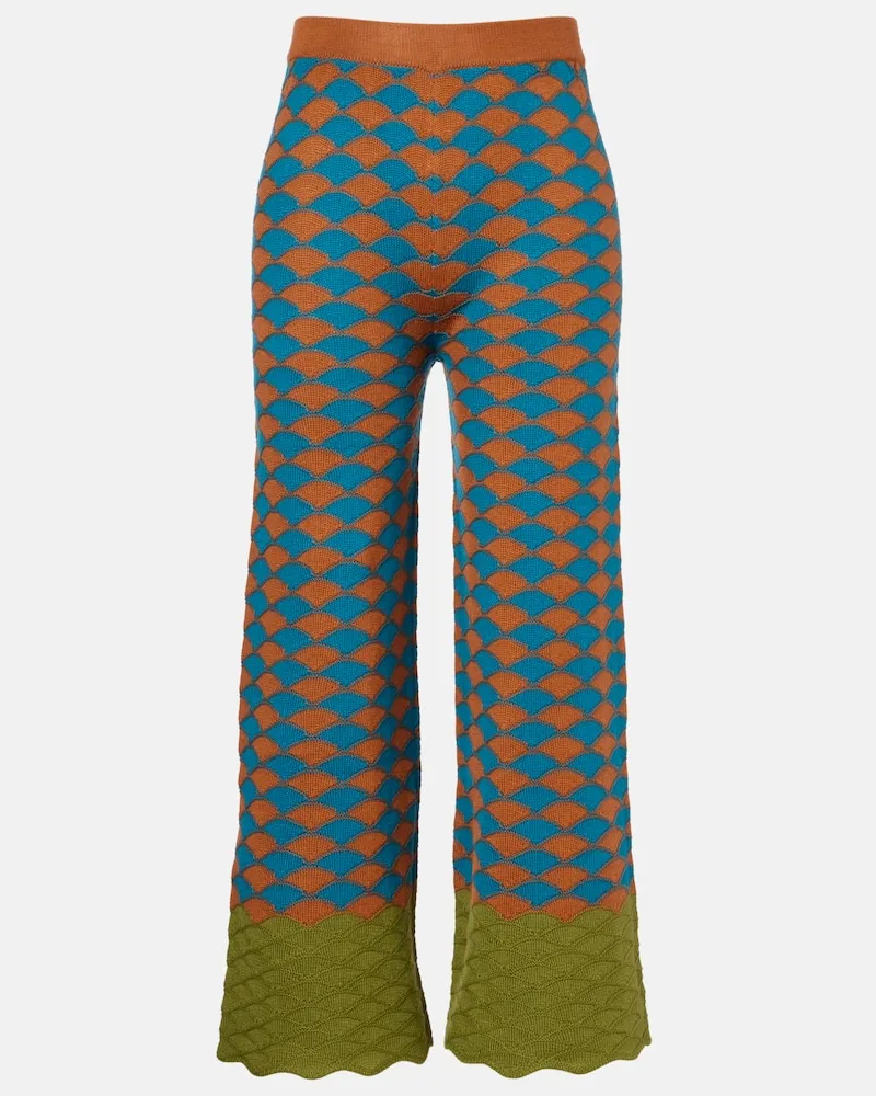 La DoubleJ Gerade Hose aus Wolle Multicolor