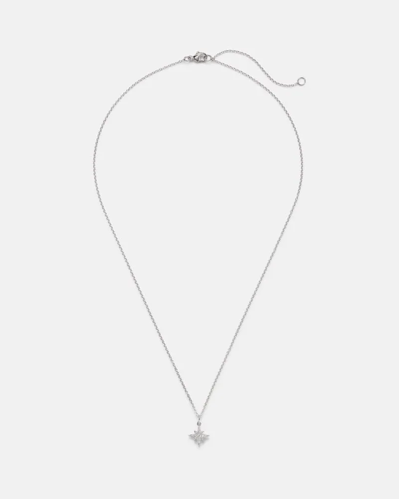 Stone & Strand Halskette Northern Star aus 14kt Weißgold mit Diamanten Silber