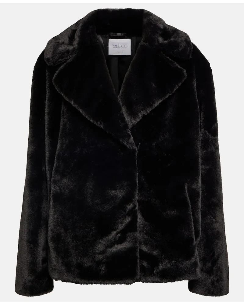 Velvet Jacke Raquel aus Faux Fur Schwarz