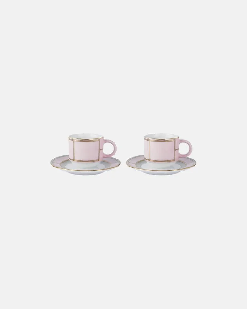 Ginori 1735 Set Diva aus zwei Espressotassen und Untertassen Pink