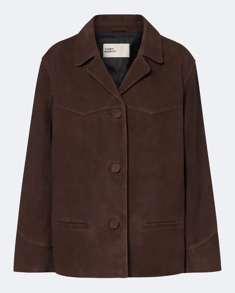 Tory Burch Jacke aus Veloursleder Braun