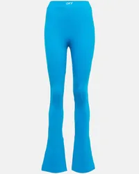 OFF-WHITE High-Rise Leggings aus Jersey Blau