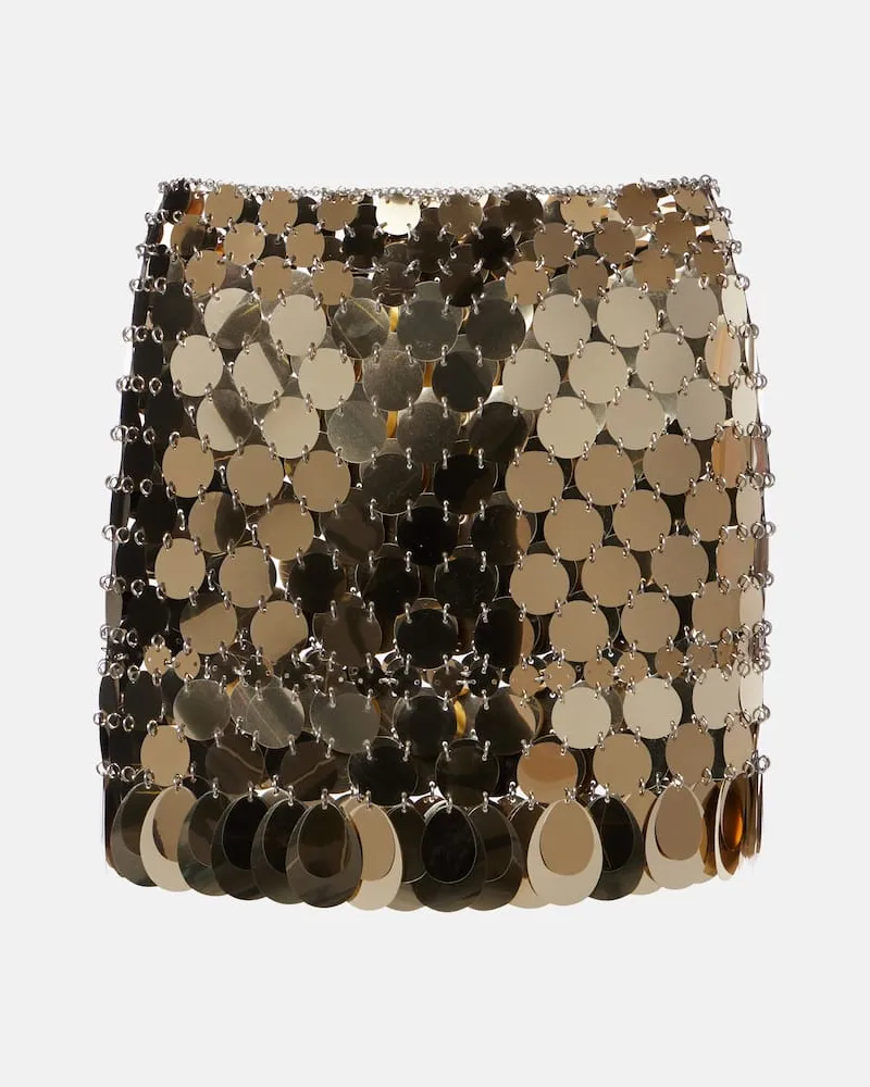 Paco Rabanne Minirock mit Pailletten Gold