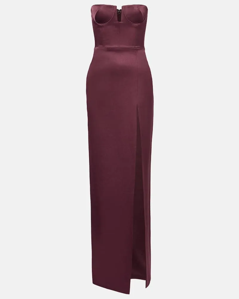 Alex Perry Robe aus Satin Burgund