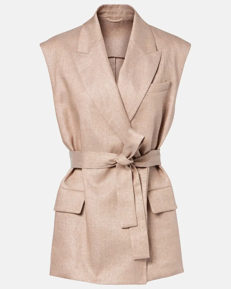 Brunello Cucinelli Weste aus einem Leinengemisch Rosa