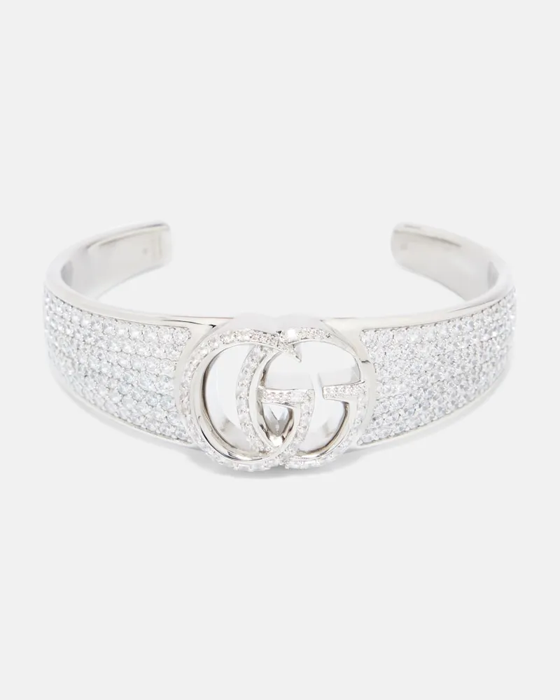 Gucci Armreif GG Marmont mit Kristallen Silber