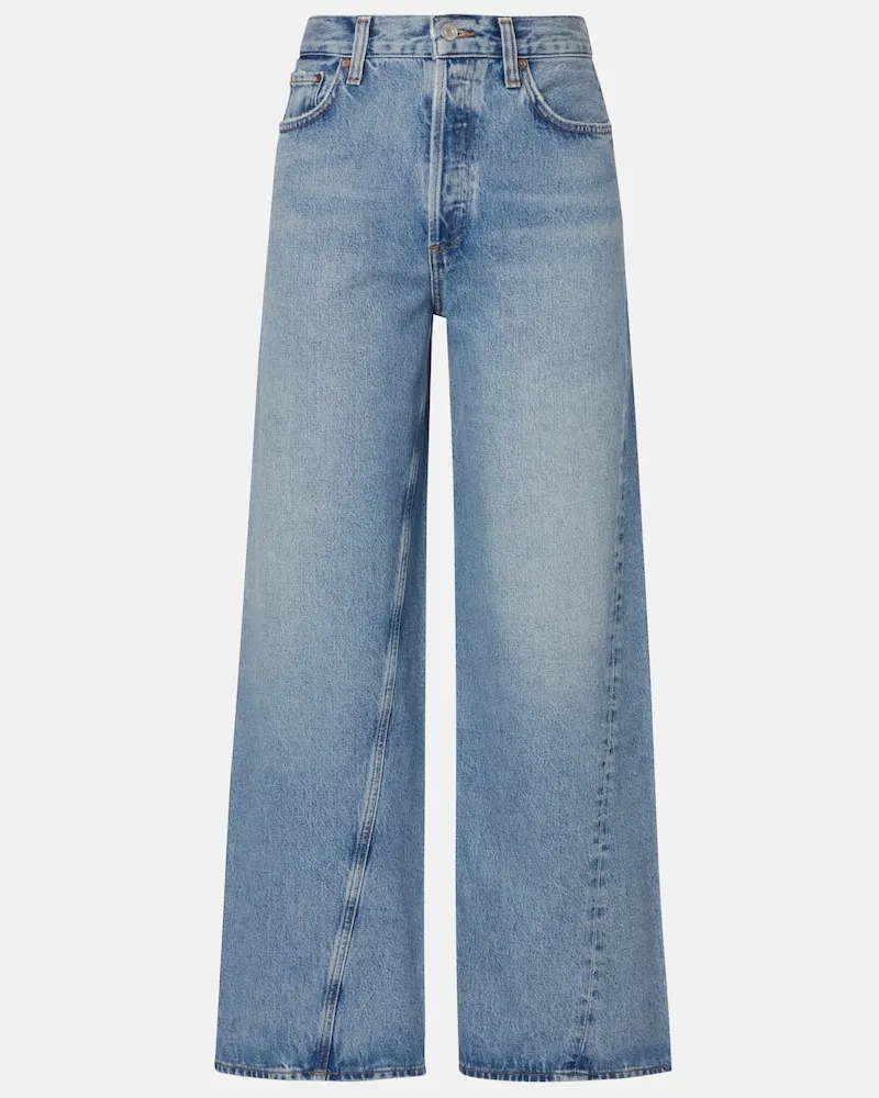 AGOLDE Wide-Leg Jeans Twist Low Slung Baggy Blau